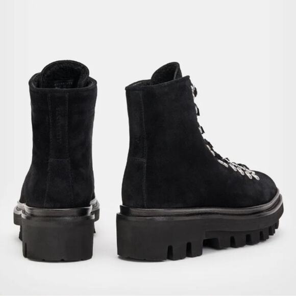 ALLSAINTS WANDA SUEDE combat boots black color US 9 EU 39 - Picture 2 of 16